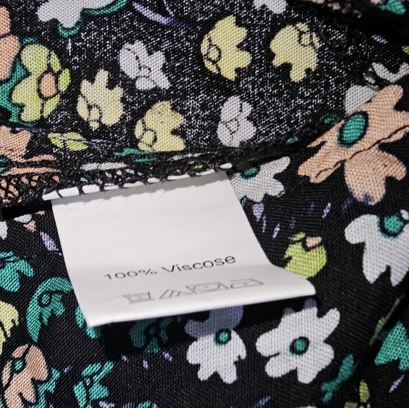 Printed Floral Midi Dress Square Collar Puff Sleeve - Picture 5 of 6